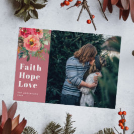 Faith Hope Liebe Mute Pink Floral Foto Weihnachten