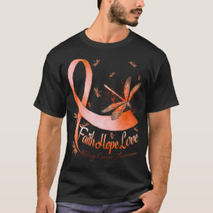 Faith Hope Liebe Niere Krebs Bewusstsein Dragonfly T-Shirt