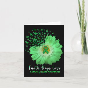 Faith Hope Liebe Nierenerkrankung Bewusstsein Grün Karte