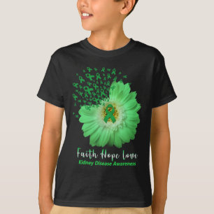 Faith Hope Liebe Nierenerkrankung Bewusstsein Grün T-Shirt