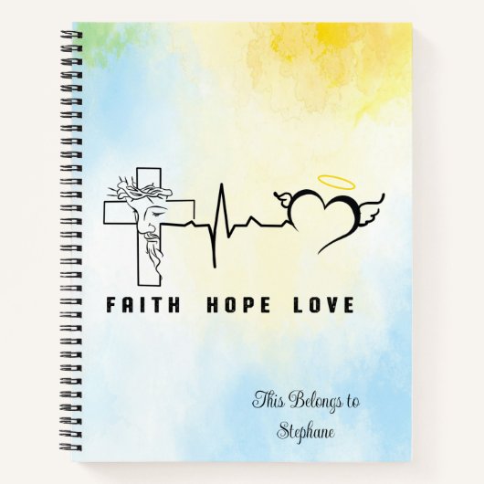 Faith Hope Liebe Notizblock (Vorderseite)