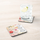 "Faith Hope Liebe" Orange Gold Wasserfarbe Blütenw Getränkeuntersetzer (Rechte Seite)