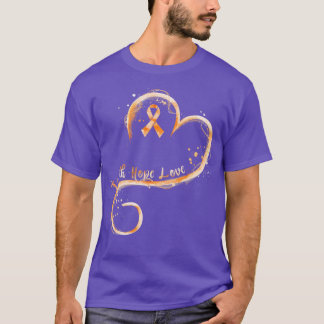 Faith Hope Liebe Orange Ribbon Leukemia Awareness  T-Shirt