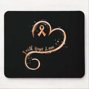 Faith Hope Liebe Orange Ribbon Leukemia Bewusstsei Mousepad