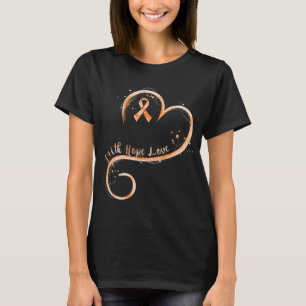 Faith Hope Liebe Orange Ribbon Leukemia Bewusstsei T-Shirt