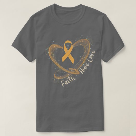 Faith Hope Liebe Orange Ribbon Leukemia Bewusstsei T-Shirt (Design vorne)