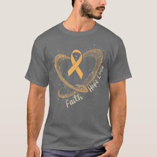 Faith Hope Liebe Orange Ribbon Leukemia Bewusstsei T-Shirt
