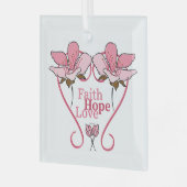 FaItH, HoPe & Liebe Ornament Aus Glas (Vorderseite links)