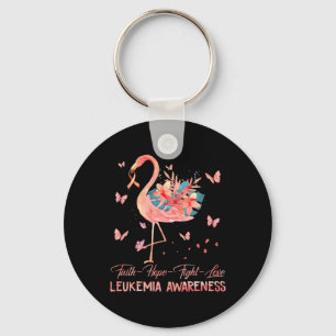 Faith Hope Liebe Pink Flamingo Brust Leukemia Awar Schlüsselanhänger