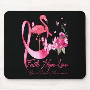Faith Hope Liebe Pink Flamingo Ribbon Brustkrebs Mousepad