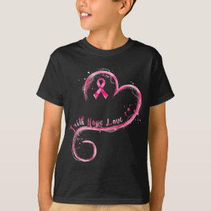 Faith Hope Liebe Pink Ribbon Brustkrebs Auswarenes T-Shirt