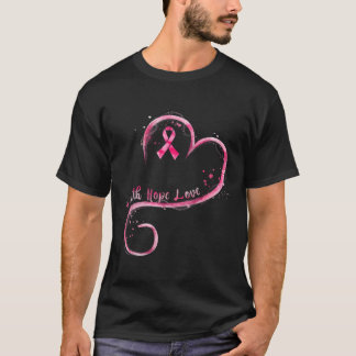 Faith Hope Liebe Pink Ribbon Brustkrebs Auswarenes T-Shirt