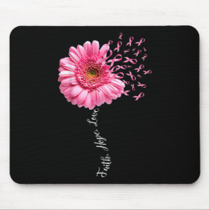 Faith Hope Liebe Pink Ribbon Daisy Blume Breast C Mousepad