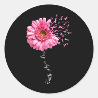 Faith Hope Liebe Pink Ribbon Daisy Blume Brust Ca Runder Aufkleber