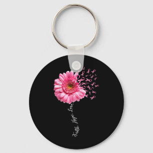 Faith Hope Liebe Pink Ribbon Daisy Blume Brust Ca Schlüsselanhänger