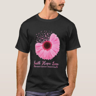 Faith Hope Liebe Pink Ribbon Daisy Blume Brust Ca T-Shirt