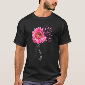 Faith Hope Liebe Pink Ribbon Daisy Blume Brust Ca T-Shirt