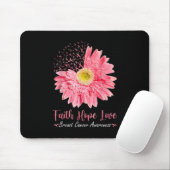 Faith Hope Liebe Pink Ribbon Daisy Sunflowers Brea Mousepad (Mit Mouse)