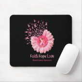 Faith Hope Liebe Pink Ribbon Sonnenblume Brust Can Mousepad (Mit Mouse)