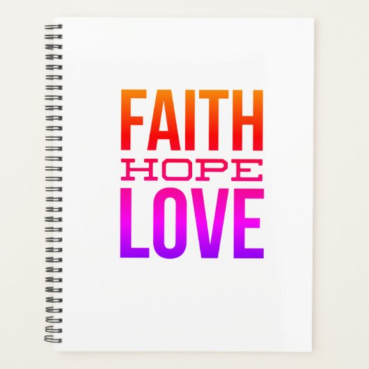 Faith Hope Liebe Planner Planer (Vorderseite)
