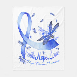 Faith Hope Liebe Pompe Disease Awareness Dragonfly Fleecedecke