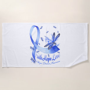 Faith Hope Liebe Pompe Disease Awareness Dragonfly Strandtuch