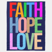Faith Hope Liebe Positive bunt Fleecedecke (Vorderseite)