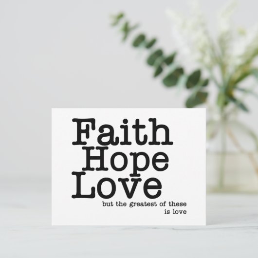 Faith Hope Liebe Postcard Postkarte (Stehend Vorderseite)