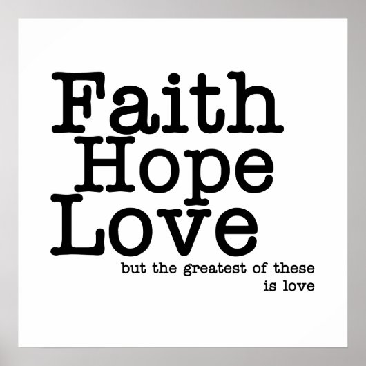 Faith Hope Liebe Poster (Vorne)