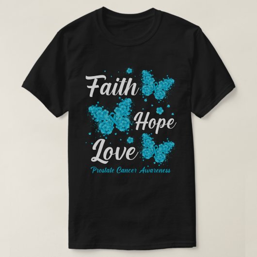 Faith Hope Liebe Prostate Cancer Awareness Butterf T-Shirt (Design vorne)