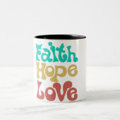 Faith Hope Liebe Quotes für Leben inspirierende Tu Zweifarbige Tasse (Mittel)