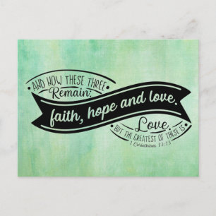 Faith Hope & Liebe Ribbon Postkarte