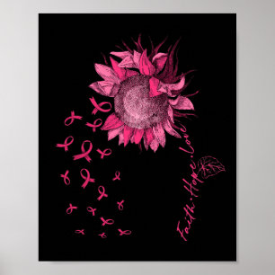 Faith Hope Liebe Ribbon Sonnenblumen Brustkrebs Aw Poster