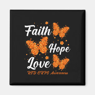 Faith Hope Liebe RSD CRPS Awareness Butterfly Magnet