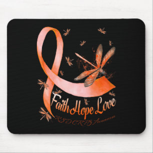 Faith Hope Liebe RSD CRPS Awareness Dragonfly Mousepad