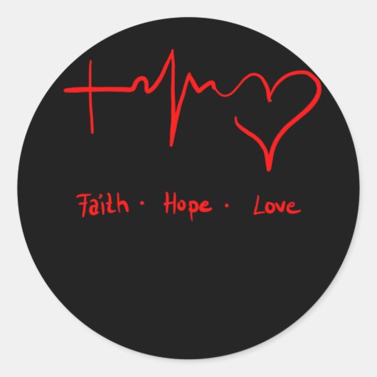 Faith Hope Liebe Runder Aufkleber (Vorderseite)