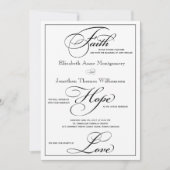 Faith Hope Liebe Script Wedding Einladung (Vorderseite)