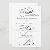 Faith Hope Liebe Script Wedding Einladung (Vorne/Hinten)