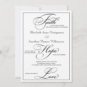 Faith Hope Liebe Script Wedding Einladung
