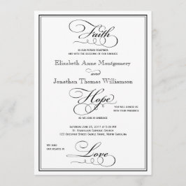 Faith Hope Liebe Script Wedding Einladung