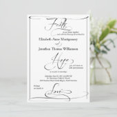 Faith Hope Liebe Script Wedding Einladung (Stehend Vorderseite)