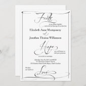 Faith Hope Liebe Script Wedding Einladung (Vorne/Hinten)