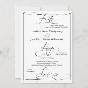 Faith Hope Liebe Script Wedding Einladung