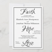 Faith Hope Liebe Script Wedding Einladung (Vorderseite)