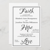 Faith Hope Liebe Script Wedding Einladung (Vorne/Hinten)