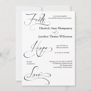 Faith Hope Liebe Script Wedding Einladung