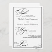 Faith Hope Liebe Script Wedding Einladung (Vorne/Hinten)