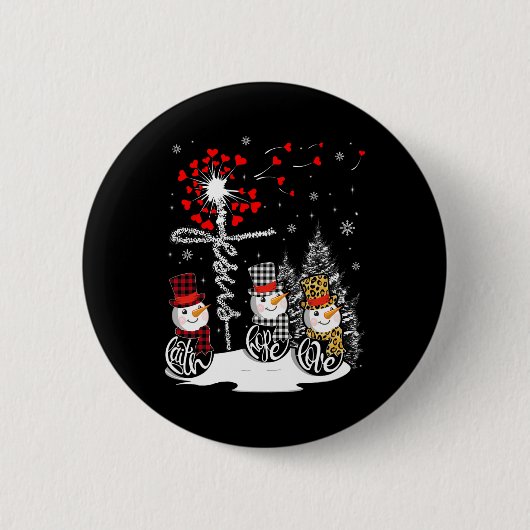 Faith Hope Liebe Snowman Jesus Dandelion Christlic Button (Vorderseite)