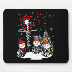 Faith Hope Liebe Snowman Jesus Dandelion Christlic Mousepad