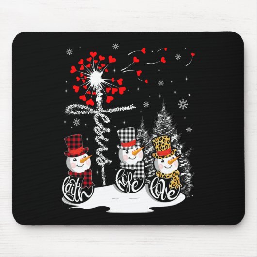 Faith Hope Liebe Snowman Jesus Dandelion Christlic Mousepad (Vorne)